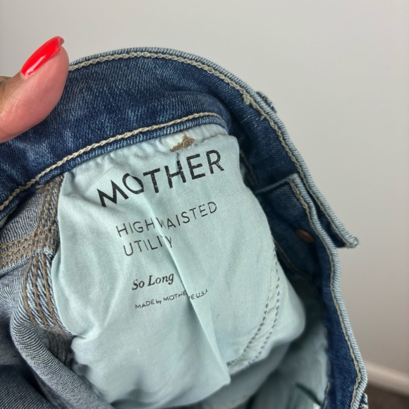 MOTHER Denim High Waisted Utility Jeans So Long Wash Size 29 - Picture 8 of 12